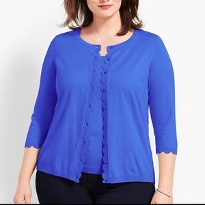 Talbots Charming Scalloped Cardigan